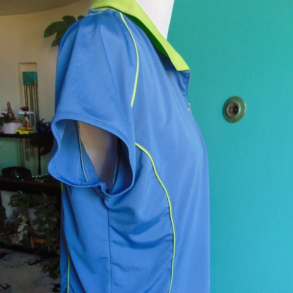 Women's Wilson Hyper Tek System Polo Shirt Short Sleeve Blue 1/4 Zip Top XL - Picture 6 of 9